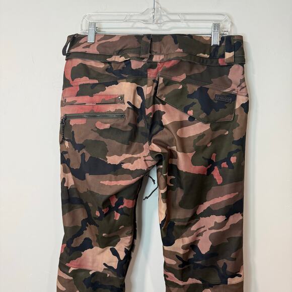 Volcom Women's Snow Pants Ski Mountain Waterproof Camo Pink Brown Medium - Picture 4 of 11